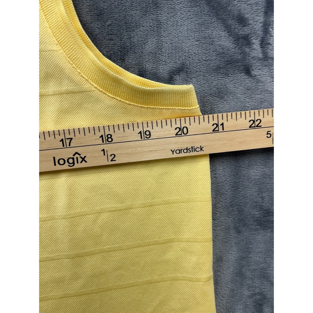 Brooks Brothers Golf Polo Shirt Womens XL Yellow Performance Collared Side Slit - Picture 2 of 8